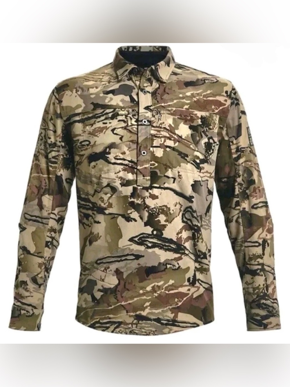 Under Armour Backwoods CH1 Henley Shirt Hunting UA Barren Camo 1356287 Size L